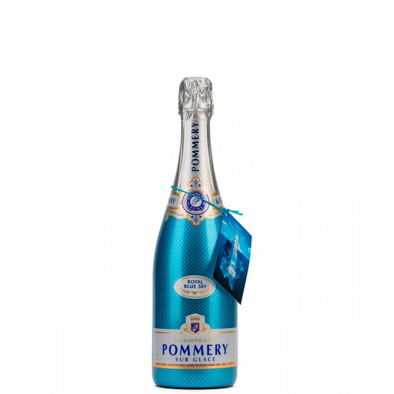 POMMERY CHAMPAGNE ROYAL BLUE SKY 75cl. POMMERY CHAMPAGNE ROYAL BLUE SKY 75cl.