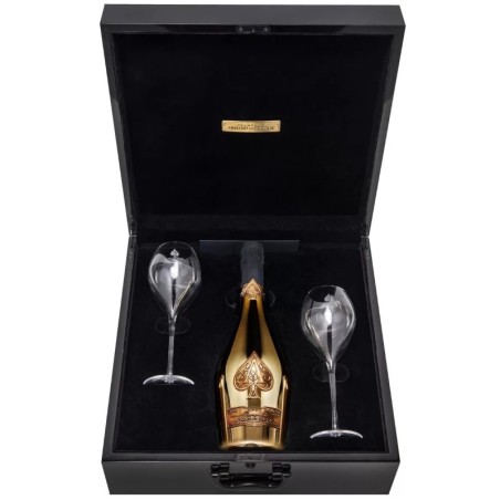ARMAND DE BRIGNAC Champagne GOLD with case and two flute 75cl.