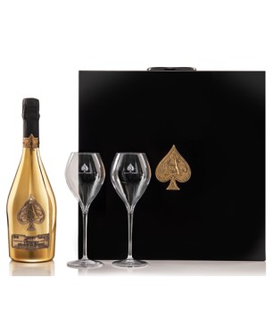 ARMAND DE BRIGNAC Champagne GOLD with case and two flute 75cl.