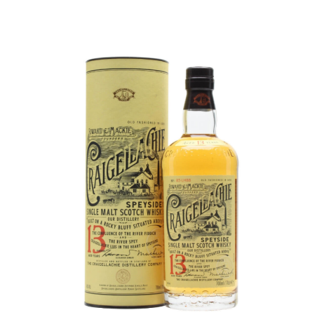 CRAIGELLACHIE Single Malt Scotch Whisky 13 Years Old with case 70cl.